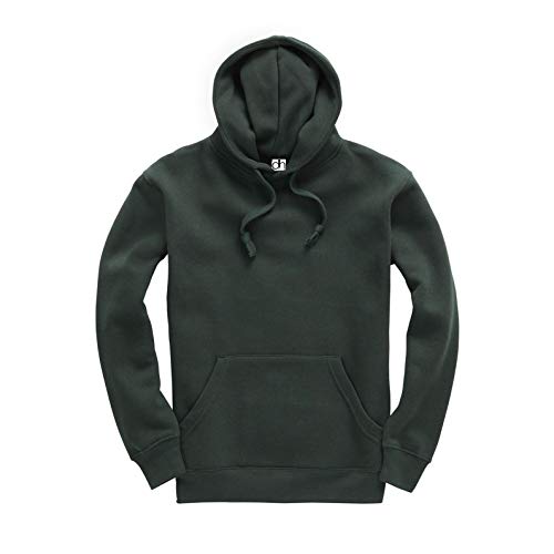 D&H CLOTHING UK Premium Erwachsene Unisex Premium XS-6XL Pullover Heavy Blended Hooded Fleece Pullover Arbeitskleidung Sweatshirt Hoodies Top Einfarbig BNW Unisex, wald, S von D&H CLOTHING UK