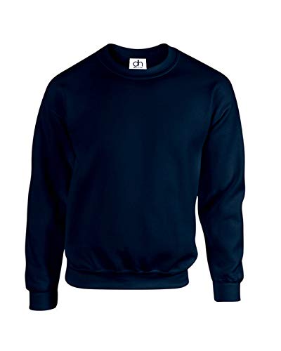 D&H CLOTHING UK Premium Sweatshirts Einfarbig Arbeitskleidung Casual Crewneck Jumper Sweater Sport Freizeit Fleece, navy, XXL von D&H CLOTHING UK