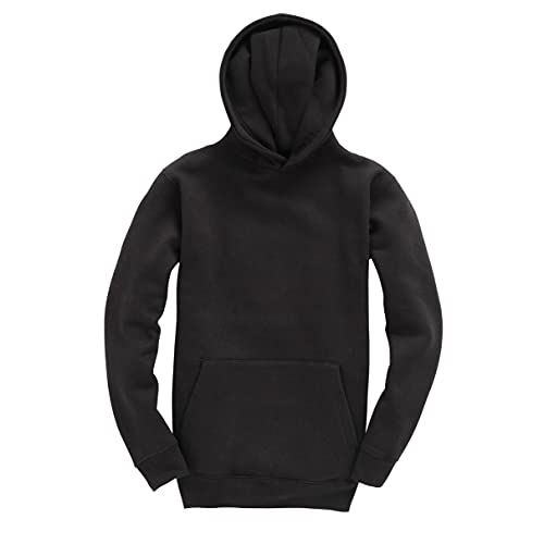 D&H CLOTHING UK Kinder Pullover mit Kapuze und Kapuze für Jungen und Mädchen, Unisex (12 13, Schwarz) von D&H CLOTHING UK
