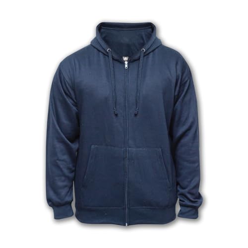 Schwarzer Premium Hoodie mit Reißverschluss für Erwachsene mit Reißverschluss, Unisex Reißverschluss, XS 6XL, schwerer gemischter Fleecepullover mit Kapuze, Arbeitskleidung, Sweatshirt, von D&H CLOTHING UK