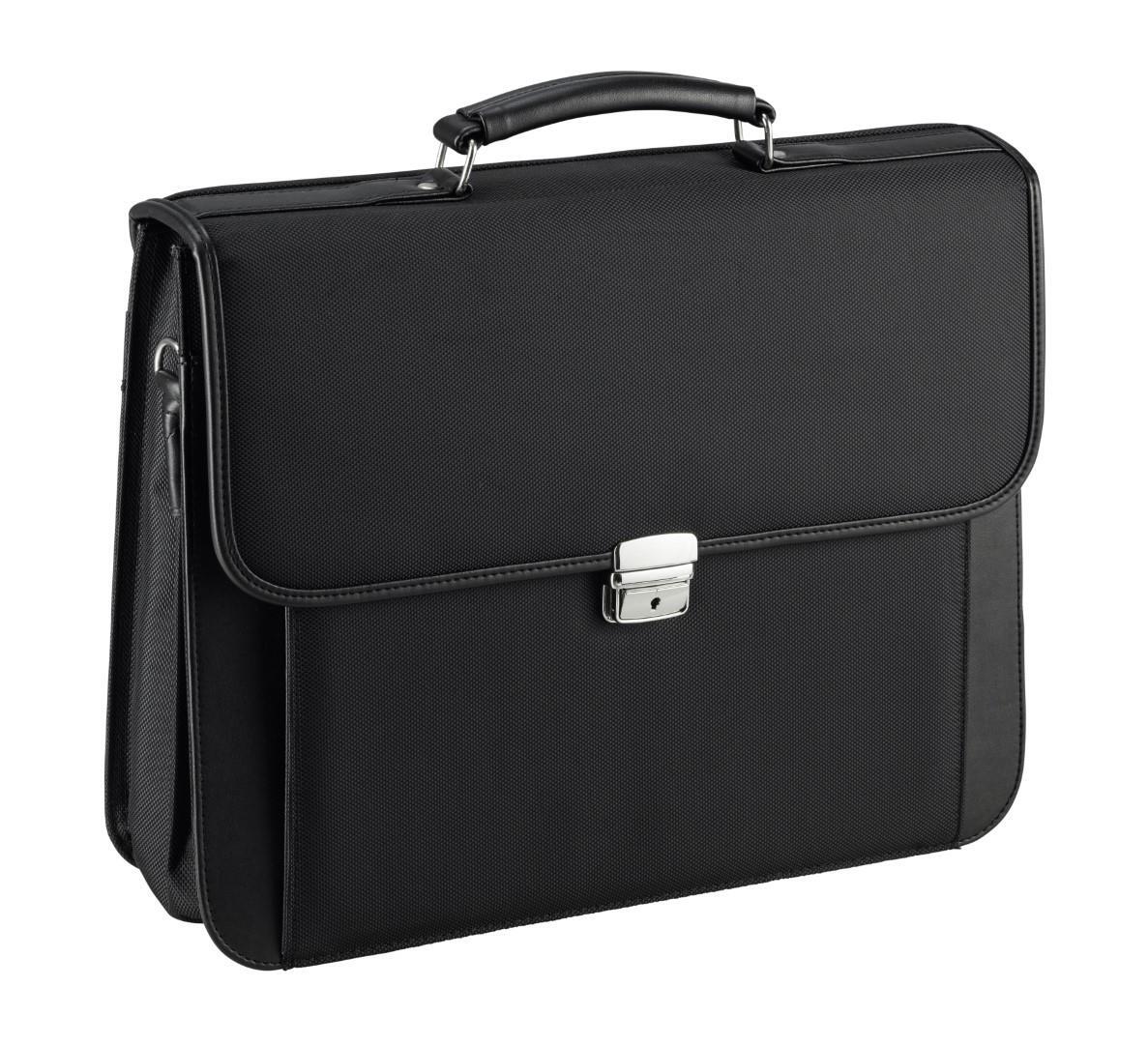 D&N - Aktenmappe M. Überschlag Basic Line Aktentasche Schwarz Schwarz von D&N