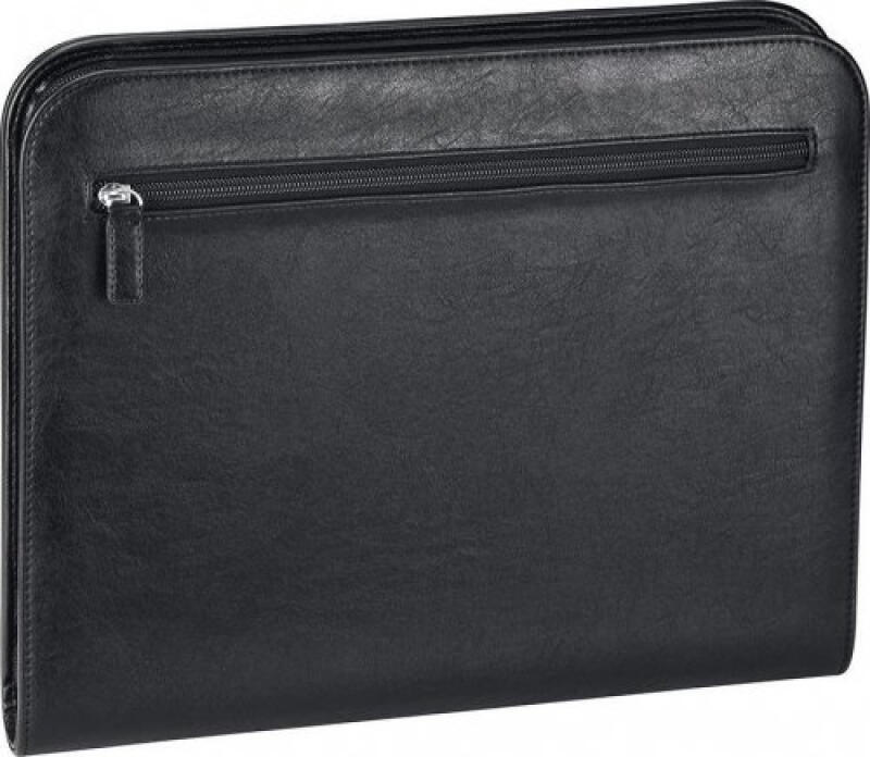 D&N - D&N Schreibmappe mit RV schwarz Schwarz von D&N