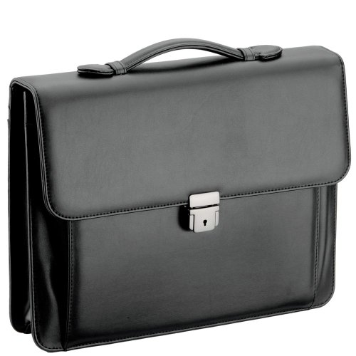 D&N Easy Business - Aktentasche feingenarbtes PU 36 cm schwarz von D & N