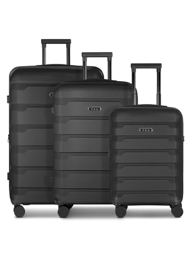D & N Koffer-Set 3-teilig für Damen und Herren | Reise-Trolleys 48 x 30 x 76 cm aus hochwertigem, stoßfestem ABS Material | Erweiterbar & TSA Schloss| South Dakota Serie von D & N