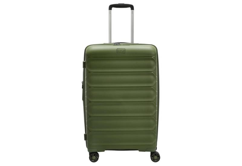 D&N Koffer Travel Line 4700+ - 4-Rollen-Trolley M 68 cm erw. (olive green), 4 Rollen Rollen von D&N
