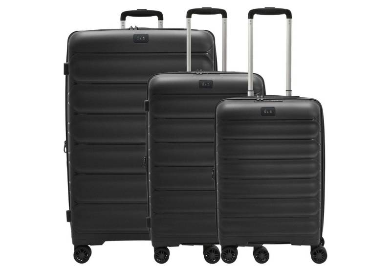 D&N Kofferset Travel Line 4700+ - Trolley-Set 3tlg. (schwarz), 4 Rollen Rollen, (1 tlg) von D&N