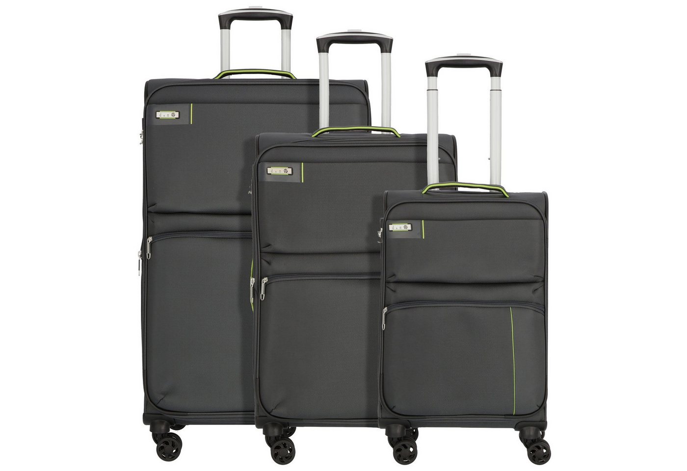 D&N Trolleyset Travel Line 6704, 4 Rollen, (3-teilig, 3 tlg), Nylon von D&N