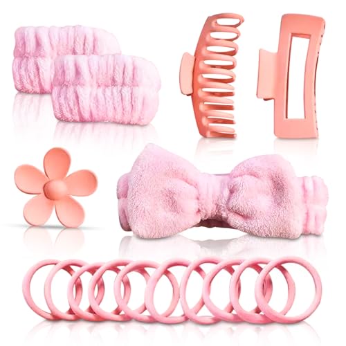 D&S Global 16 Stück/Set Spa-Waschband, flauschiges Armband, Schleife, Stirnbänder, Blume, Haarklammer, Damen-Haar-Zubehör-Set – Rosa D&S Global 16 Stück/Set Spa-Waschband, flauschiges Armband, Schleife, Stirnbänder, Blume, Haarklammer, Damen-Haar-Zubehör-Set – Rosa von D&S Global