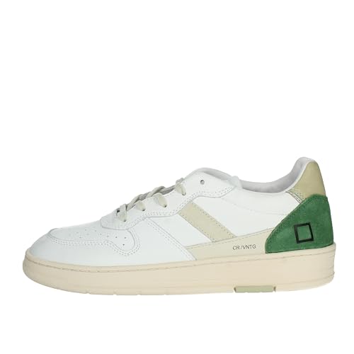 D.A.T.E. Herren-Sneakers Court 2.0 Vintage Calf White Green, Weiß Grün, 43 EU von D.A.T.E.