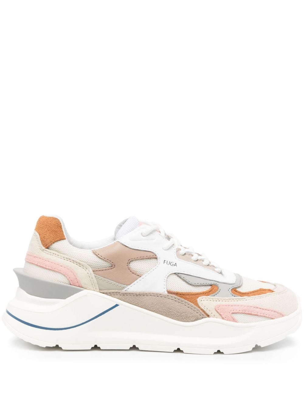 D.A.T.E. Mesh-Sneakers mit Kontrasteinsätzen - Nude von D.A.T.E.