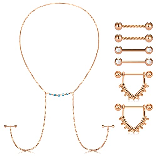 D.Bella 14G Nippelrings Chirurgenstahl Brustwarzenpiercing Frauen Nippelpiercing Schmuck Schwarz von D.Bella