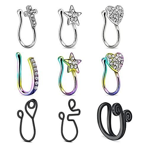 D.Bella Fake Nasenpiercing Clip on Nasenringe Gefälschte Nasenringe für Frauen Nasenmanschette für Keine Piercing Nase Faux Piercing Schmuck von D.Bella