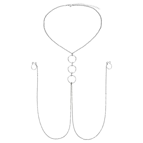 D.Bella Fake Nipple Piercing with Chain Fake Nipple Rings for Women Sexy Non Piercing Nipple Ring with Necklaces Adjustable Nipple Noose Fake Nipple Ring Non Piercing Nipple Jewelry von D.Bella