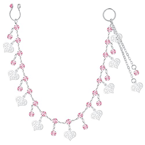 D.Bella Kette von Nase zu Ohr,Gefälschte Nasen-Ring-Kette Ohrring Piercing Fakepircings Nase Frauen-körper-schmuck von D.Bella