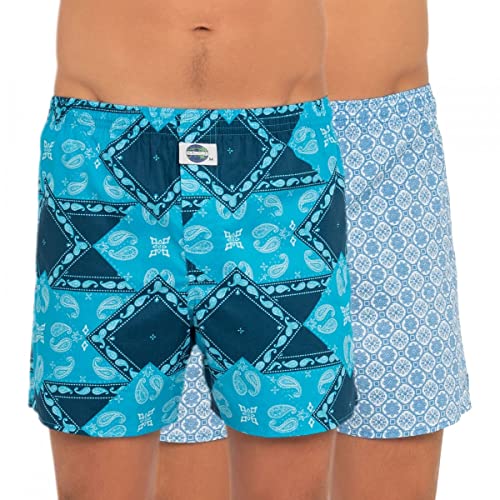 D.E.A.L International 2-er Set Boxershorts Blau mit Paisley Größe S von D.E.A.L International