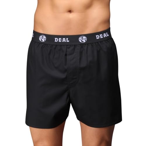 D.E.A.L International 5er-Set Boxershorts mit Logo-Bund, schwarz Größe S von D.E.A.L International