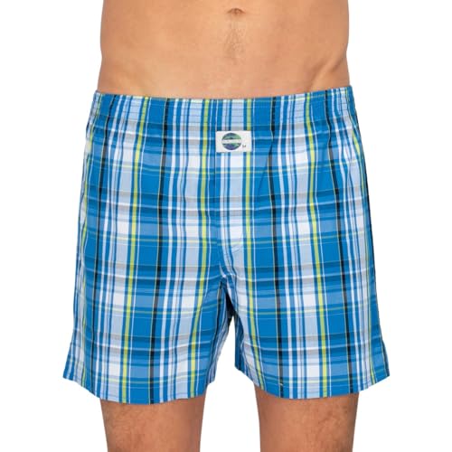 D.E.A.L International Boxershorts Blau & Gelb kariert Größe XL von D.E.A.L International