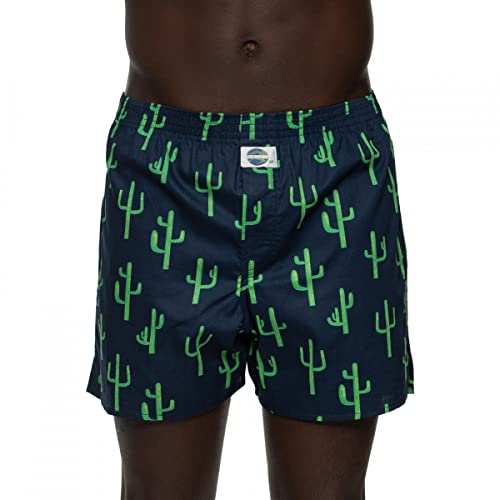 D.E.A.L International Boxershorts Dunkelblau mit Kaktus All-Over Print Größe S von D.E.A.L International