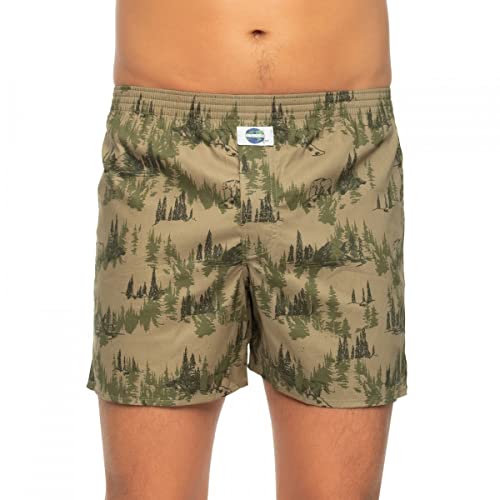 D.E.A.L International Boxershorts Khaki mit Waldmotiv Größe S von D.E.A.L International