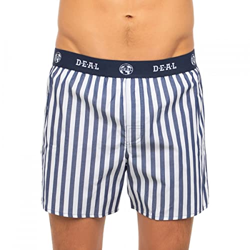 D.E.A.L International Boxershorts Logobund Blau Weiß gestreift Größe XL von D.E.A.L International