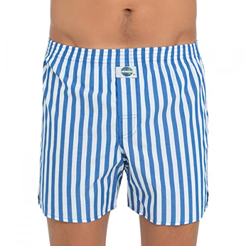 D.E.A.L International Boxershorts Weiß & Blau gestreift Größe S von D.E.A.L International