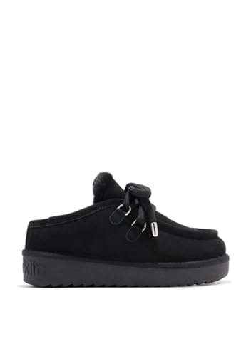 D.Franklin Damen-Pantolette aus Leder mit Fellfutter Nordic Clog Schwarz - Damenstiefel - Freizeitmode - Größe (41) - Modell nordic von D.Franklin