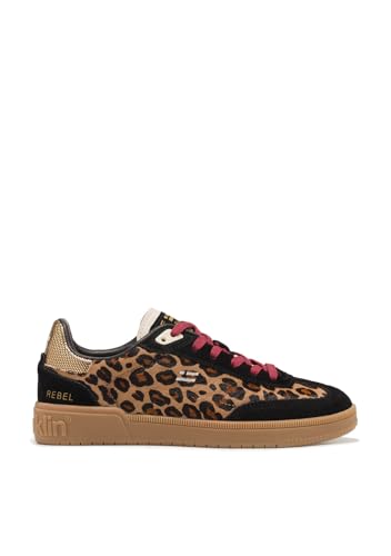 D.Franklin Damen Sneakers aus Leder mit technischem Futter im Leopardenmuster Rebel. - Damen Halbschuhe - Freizeitmode - Größe (40) von D.Franklin