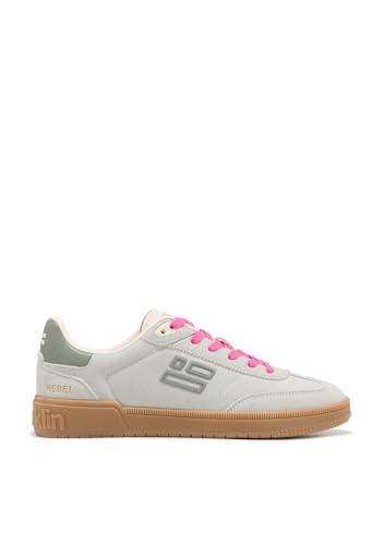 D.Franklin Damen Sportschuhe aus Leder mit technischem Futter Rebel Basic Flag Hellgrün - Damen Halbschuhe - Freizeitmode - Größe (37) - Modell Flag von D.Franklin