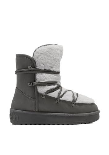 D.Franklin Damenstiefel im australischen Stil mit nordischem Kunstfellfutter in Grau. - Damenstiefel - Freizeitmode - Größe (37) - Modell nordic trk von D.Franklin