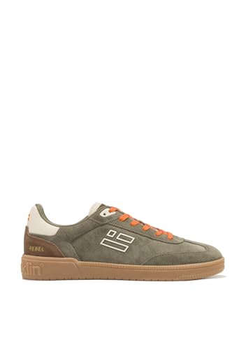 D.Franklin Herren-Sneaker aus Leder mit technischem Innenfutter Rebel Basic Flag Grün - Herren Schnürschuhe - Freizeitmode - Größe (41) - Modell Flag von D.Franklin