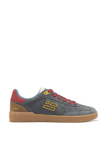 D.Franklin Herren Sportschuhe aus Leder mit technischem Futter Rebel Basic Flag Marineblau - Herren Schnürschuhe - Freizeitmode - Größe (41) - Modell Flag von D.Franklin