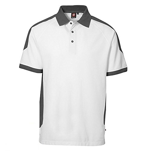 ID Herren Pro Wear Polo-Shirt, reguläre Passform, kurzärmlig (4XL) (Weiß) von D.I.D