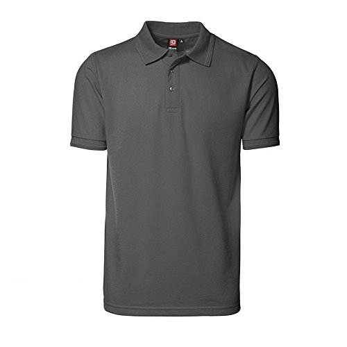 ID Herren Pro Wear Polo-Shirt, reguläre Passform, kurzärmlig (Small) (Silbergrau) von D.I.D