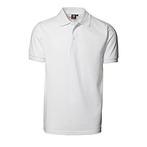 ID Herren Pro Wear Polo-Shirt, reguläre Passform, kurzärmlig (Small) (Weiß) von D.I.D