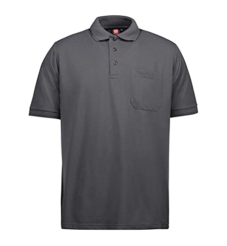 ID Herren Pro Wear Polo-Shirt mit Brusttasche, reguläre Passform, kurzärmlig (2XL) (Graphit) von ID