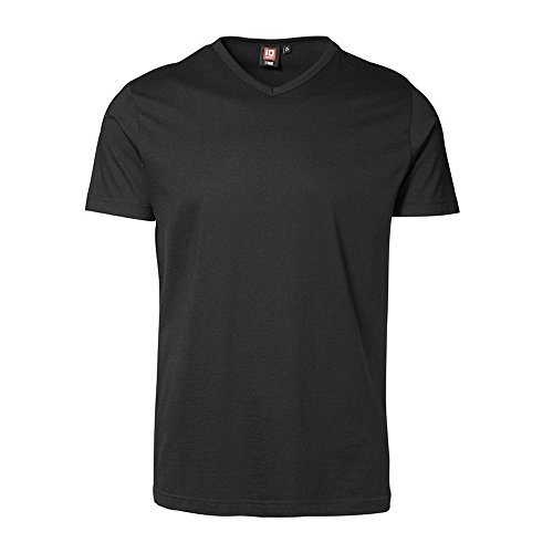 ID Identity Herren T-TIME T-SHIRT | V-AUSSCHNITT 0514 (2XL, schwarz) von Bhgytec