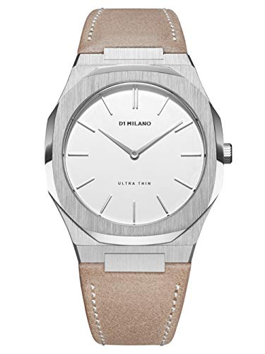 D1 Milano Ultra Thin Armbanduhr mit Lederband Beige/Sand 38 MM UTLL04 von D1 Milano