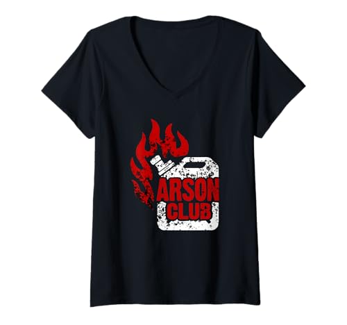 Damen Club Arson T-Shirt mit V-Ausschnitt Damen Club Arson T-Shirt mit V-Ausschnitt von D1C3
