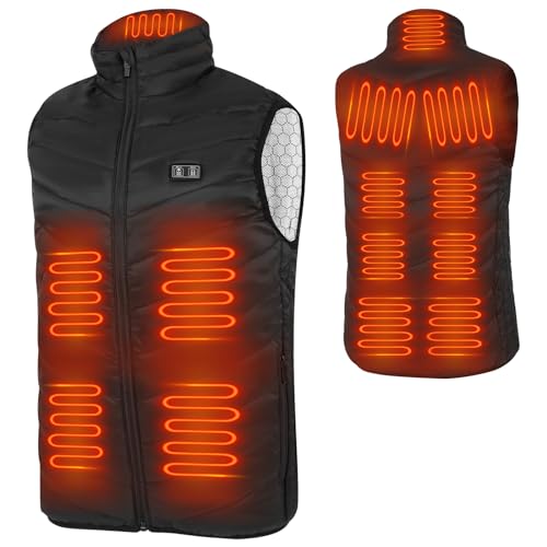 D1D9 Beheizte Weste, 13 Heizzonen, elektrisch beheizte Weste, Unisex, beheiztes Kleidungsstück. Batterien nicht im Lieferumfang enthalten von D1D9