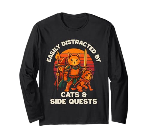 Cat Side Quest Funny Cats Tabletop Gamer Nerd Herren Damen Kinder Langarmshirt Cat Side Quest Funny Cats Tabletop Gamer Nerd Herren Damen Kinder Langarmshirt von D20 Dice Tabletop Gamer Store