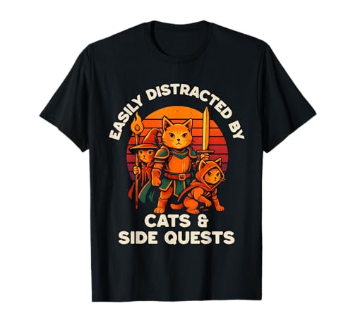 Cat Side Quest Funny Cats Tabletop Gamer Nerd Herren Damen Kinder T-Shirt Cat Side Quest Funny Cats Tabletop Gamer Nerd Herren Damen Kinder T-Shirt von D20 Dice Tabletop Gamer Store
