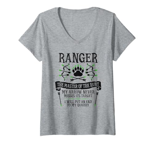 Damen The Ranger - Fantasy, RPG, Tabletop RPG, TTRPG, D20 T-Shirt mit V-Ausschnitt Damen The Ranger - Fantasy, RPG, Tabletop RPG, TTRPG, D20 T-Shirt mit V-Ausschnitt von D20 Garments