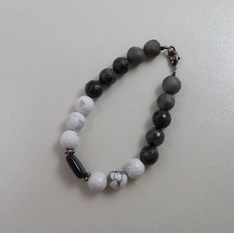 Onyx Schwarz Und Weiß Mala Armband Onyx Schwarz Und Weiß Mala Armband von D3CreationsByStacey
