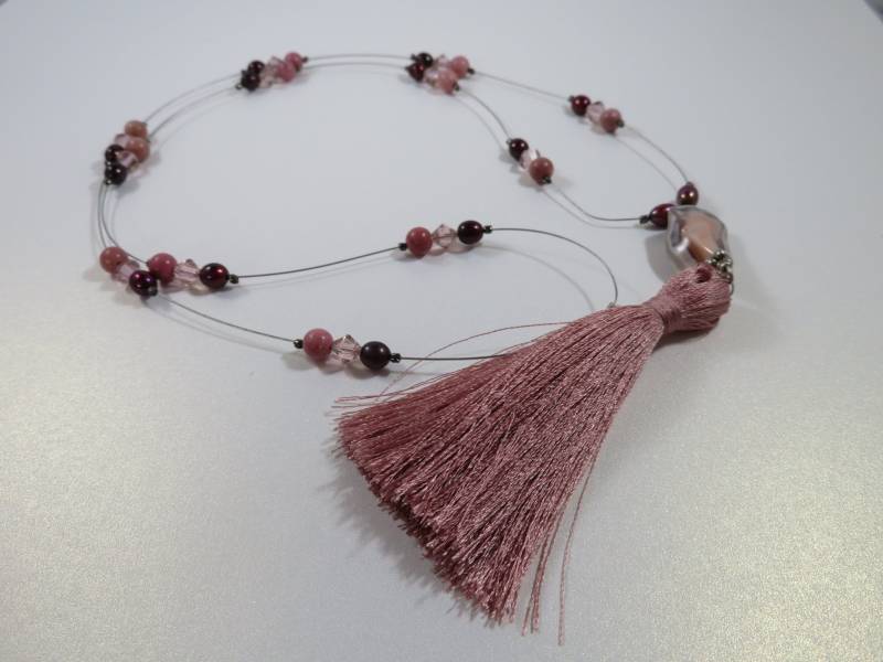 Rosa Botswana Achat W/Kristall & Perle Rosa Botswana Achat W/Kristall & Perle von D3CreationsByStacey