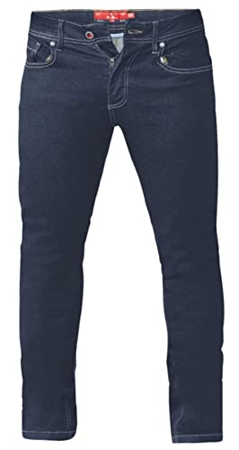 D555 Duke Herren Cedric Tall Fit Stretch Jeans in Indigo Blau, indigo, 36 W/38 L von D555