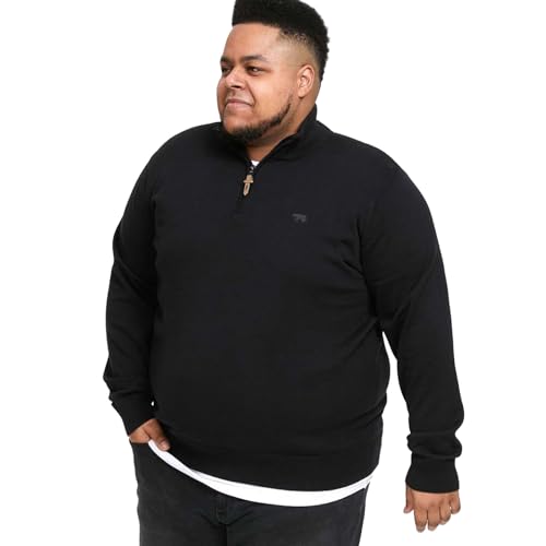 D555 Giuseppe Basic Herren-Pullover mit Viertelreißverschluss, Schwarz , 4XL D555 Giuseppe Basic Herren-Pullover mit Viertelreißverschluss, Schwarz , 4XL von D555