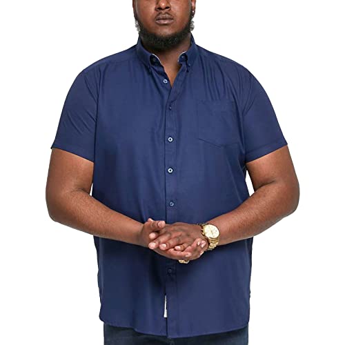 D555 James Basic Oxford Kurzarmhemd in Übergröße in 5 Farben 2XL bis 6XL, navy, 3XL von D555