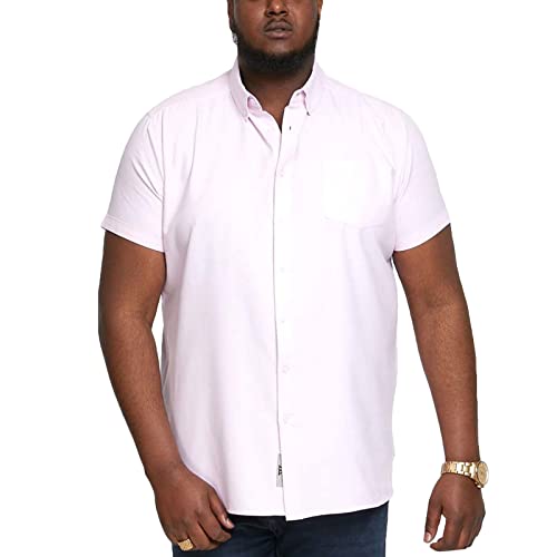 D555 James Basic Oxford Kurzarmhemd in Übergröße in 5 Farben 2XL bis 6XL, rose, 5XL von D555