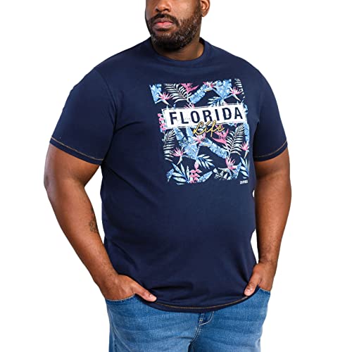 D555 Prestwick Big Tall Florida Herren-T-Shirt, Marineblau, navy, 3XL Große Größen Tall von D555