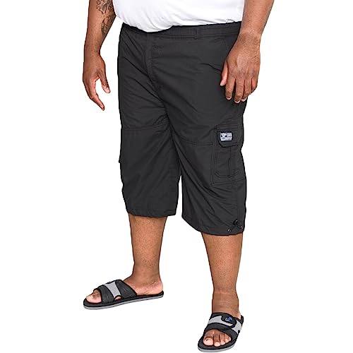D555 Übergrößen Leichte Cargo-Caprihose Schwarz 4XL von D555